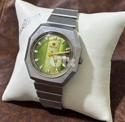 Vintage 1970 Kralina De Luxe Automatic Watch-25 Jewels-Emerald Green