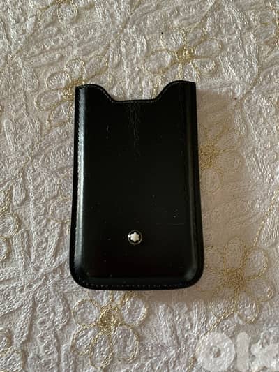 mont blanc leather pouch 12cm x 7.5 cm