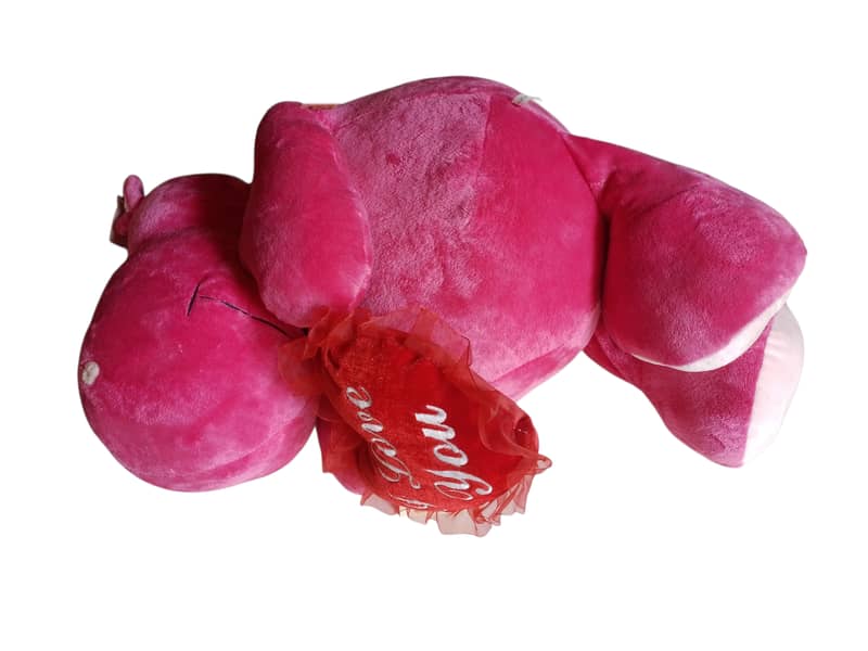 70 x 35cm Hippo plush with heart 2