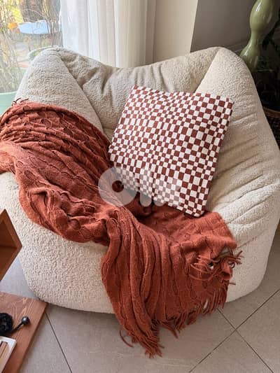 dark orange (terracotta) throw blanket