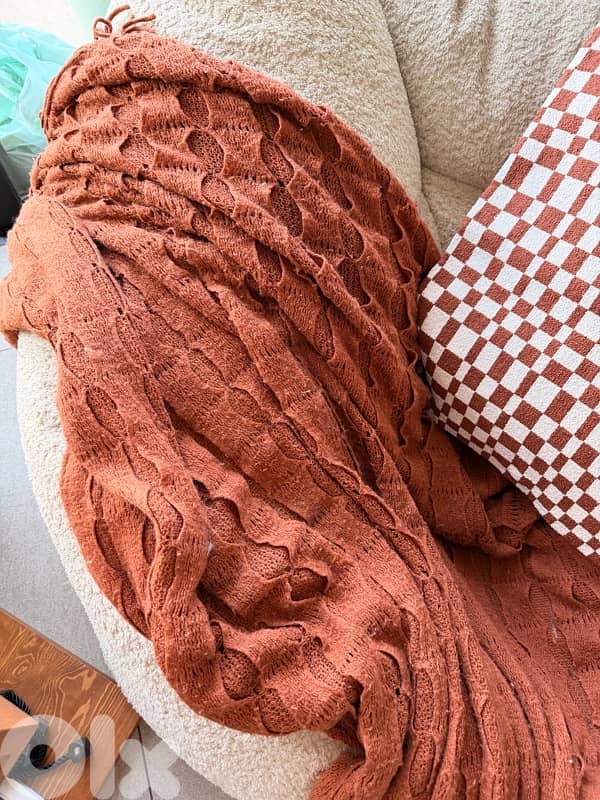 dark orange (terracotta) throw blanket 1
