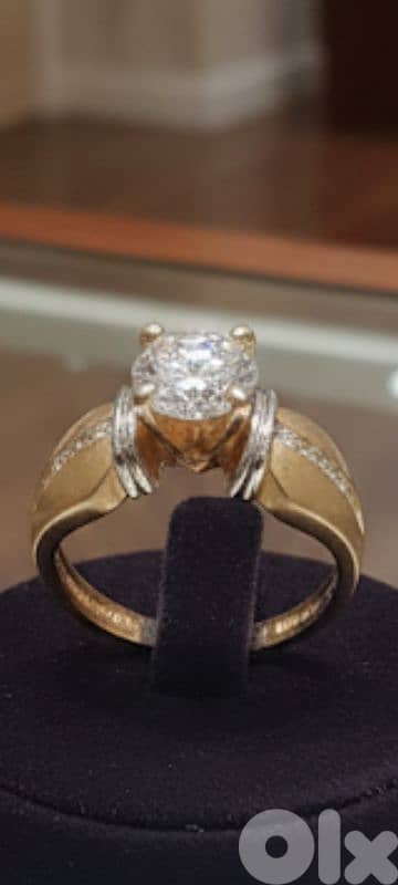 Silver Fake Diamond Ring |   خاتم فضة حجر مازونايت بديل الألماس الفاخر