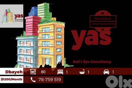 Dbayeh/Watrerfront 80m2 | Rent | Furnished | Calm Street | MJ