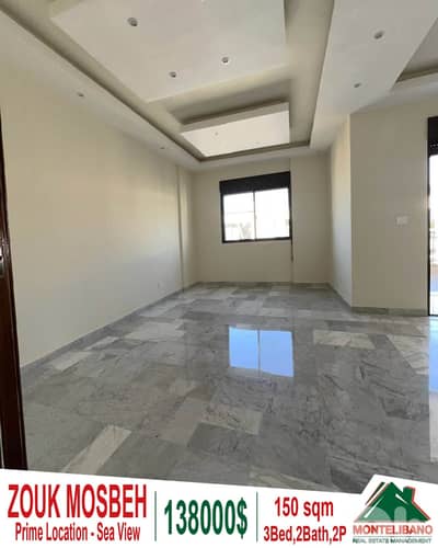 Decorated 150sqm Apartment For Sale in Zouk Mosbeh (زوق مصبح)+Sea View