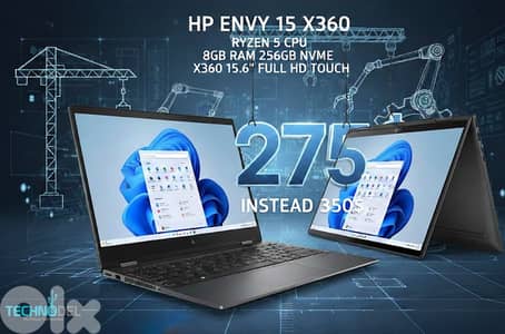 Hp ENVY X360 15.6" RYZEN LAPTOP