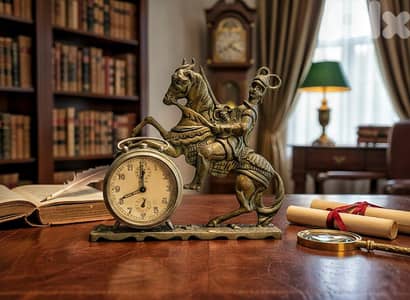 ساعة الفارس الروماني البرونزية – تحفة أنتيك نادرة