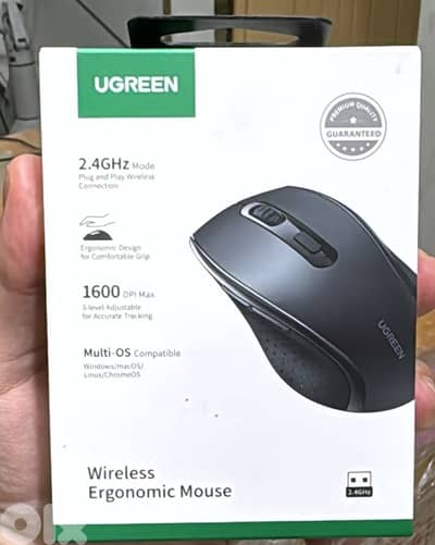 Ugreen wireless Ergonomic mouse 1600dpi black 45012
