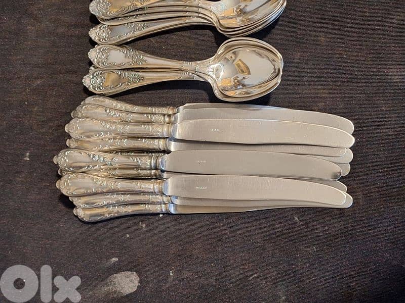 antique Russian silverware cutlery set 74 piece 1