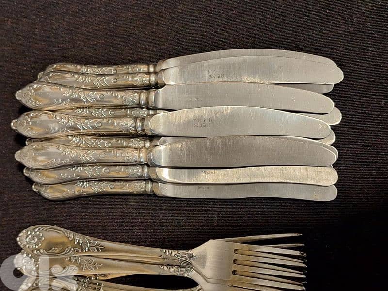 antique Russian silverware cutlery set 74 piece 4