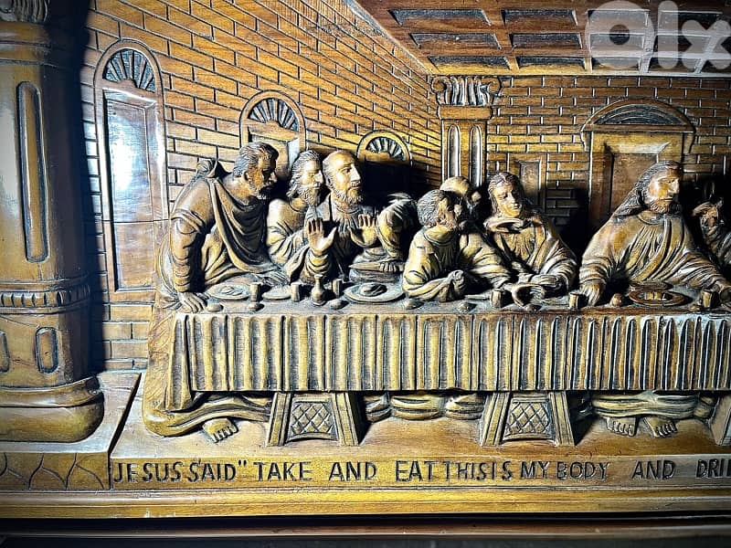 Hand-Carved Last Supper Wall Panel - 1960 2