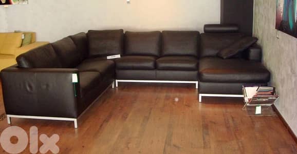 real leather sofa