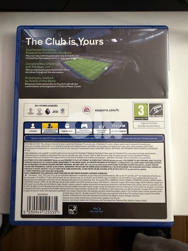 PS4 slim with all cables, 2 controllers and EAFC26 10