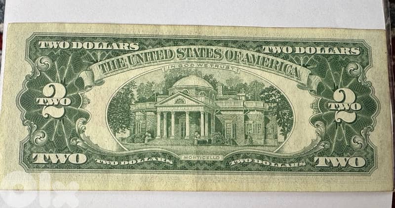 2 US red seal dollar bill from 1963 1