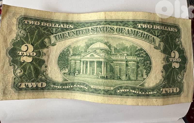 2 US red seal dollar bill from 1953 A 1