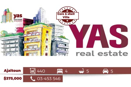 Ajaltoun 440m2 Villa | Core & Shell | Panoramic View | Prime Area | TY