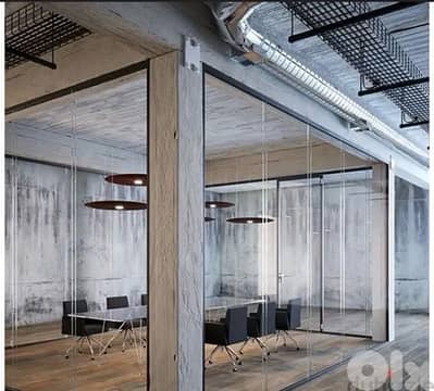 high ceiling shop with parking