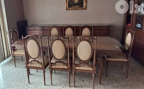 Vintage Salle à manger en véritable bois massif.