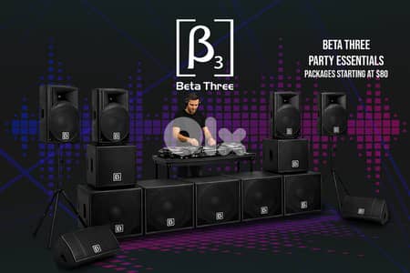 Beta Three Sound System - Loud Speakers and Subwoofers for RENT