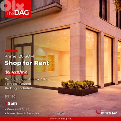 Prime 120 SQM Shop for Rent in Saifi محل للايجار