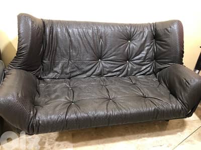 Leather couch / bed