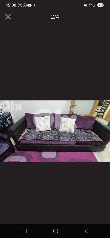 1 big sofa with 2 small sofas, 1 corner sofa, 2 carpets