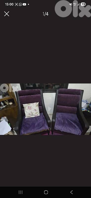 1 big sofa with 2 small sofas, 1 corner sofa, 2 carpets 1