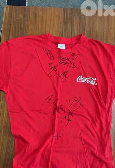 signed coca cola shirt by bayern munich team 2016