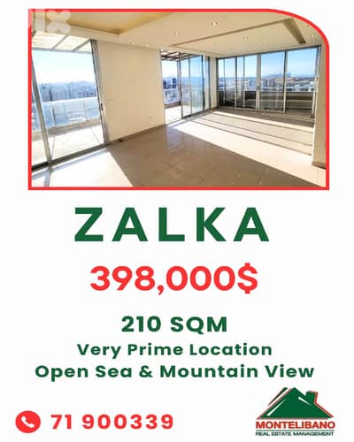 Very Prime Location 210sqm Apartment For Sale in Zalka(زلقا)+Open View