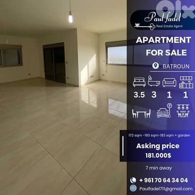 Bright & spacious apartment for sale in Batroun !