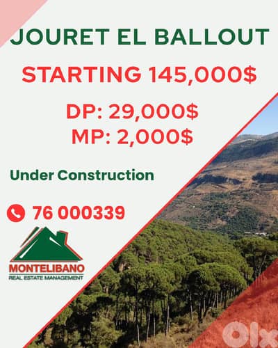 Apartment For Sale in Jouret El Ballout (جورة البلوط) with Installment