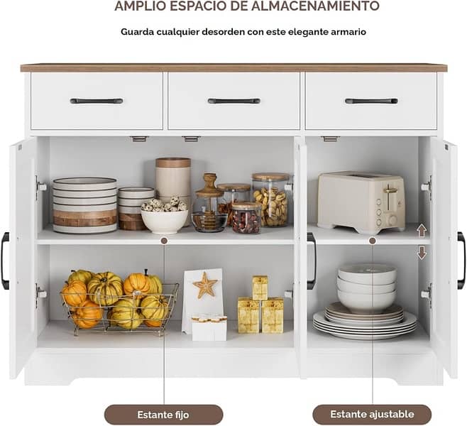 HOSTACK Modern Farmhouse Buffet Sideboard 4