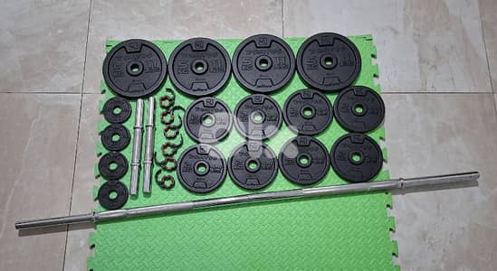 dumbbells + bench domyos
