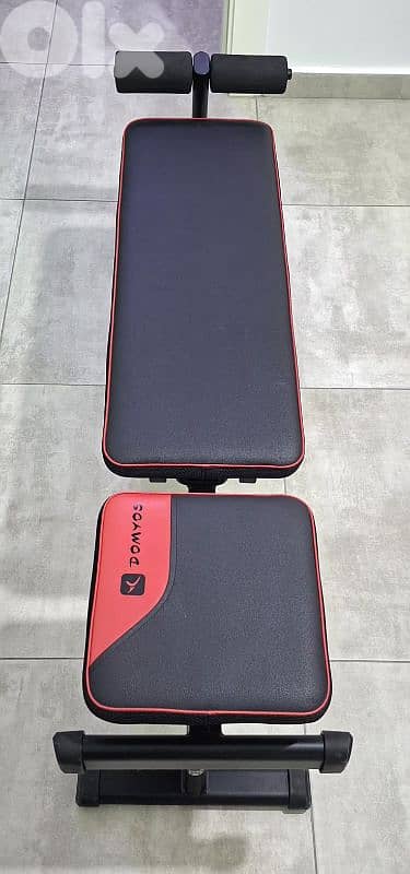 dumbbells + bench domyos 4