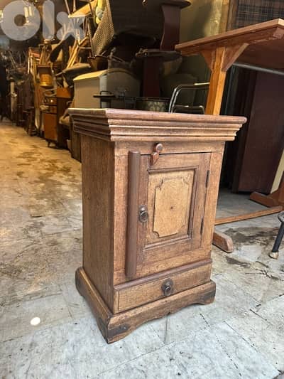 Antique rustic wood cabinet 60cm 45cm 150$ كومود خشب اطراني انتيك