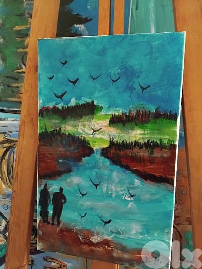 رسم زيتي على canvas