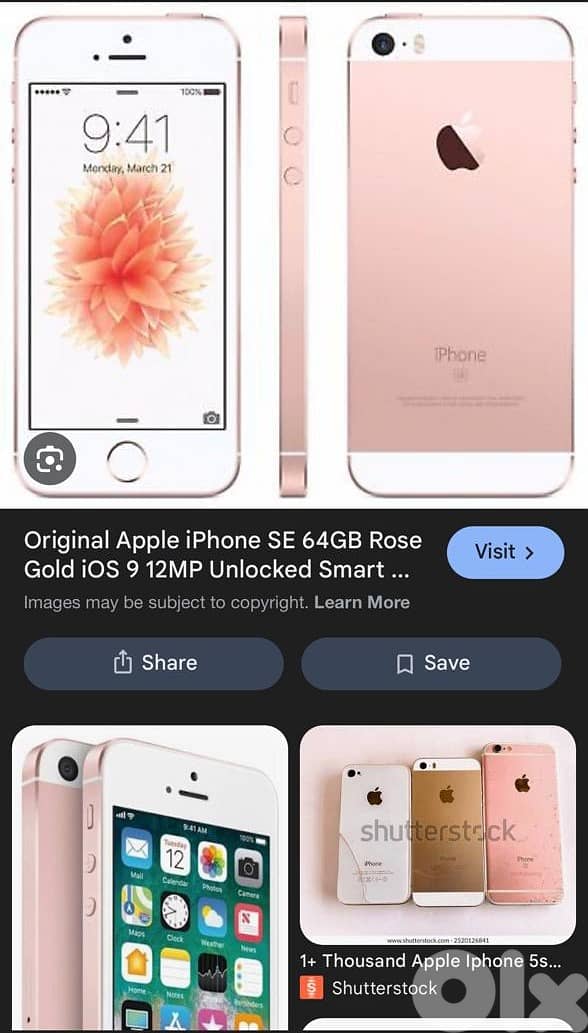iPhone SE 64gb Rose Gold iOS 9 12MP - ORIGINAL 9