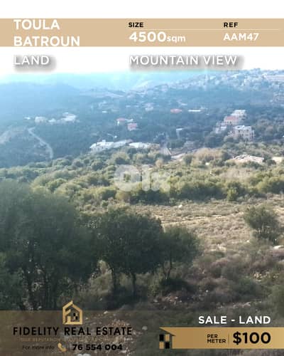 Land for sale inToula Batroun AAM47 أرض  للبيع في تولا البترون