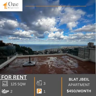 ROOFTOP APARTMENT FOR RENT IN BLAT JBEIL