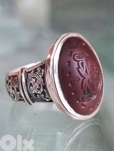 Silver Bahraini VIP Ring |   خاتم فضة صياغة عرفان VIP عقيق يماني