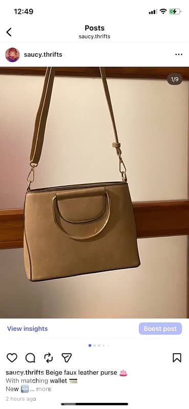 beige handbag and wallet 5