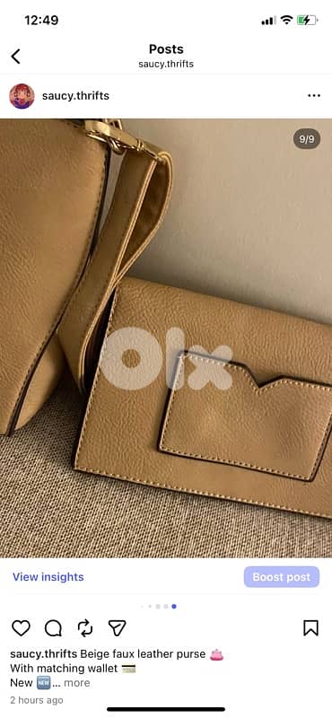 beige handbag and wallet 7