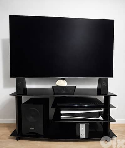 Black Ceramic TV Unit / TV Stand – Excellent Condition