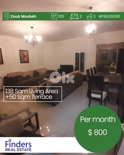 Apartment for rent in Zouk Mosbeh! !شقة للإيجار في زوق مصبح