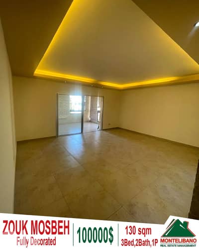 Fully Decorated 130 sqm Apartment For Sale in Zouk Mosbeh (ذوق مصبح)