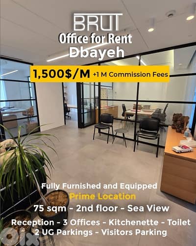 Fully equipped 75 sqm Office for Rent - Prime Location-Business Center