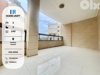 spacious apartment for sale in baabda - hadath