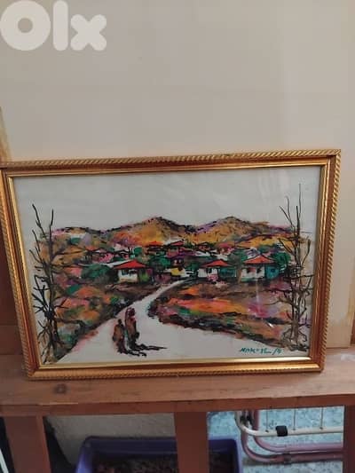 رسم زيتي على القماش يدويه