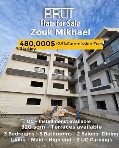 Under Construction Apartmentsfor sale in zouk Mikhalel - kornet