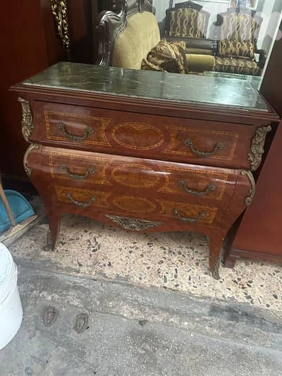 بهو مصري انتيك خشب زان مرصع نحاس