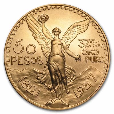 Gold 50 Mexican Pesos 37.5 Pure Gold